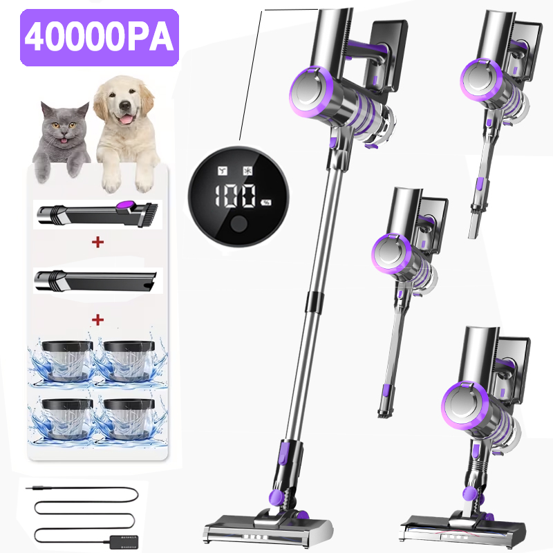 Battery Case Storage - 40Kpa Vacuum Cleaner for Home -