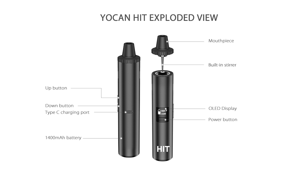 Original Yocan Hit Dry Herb Va - Vaping Area のレビューと価格