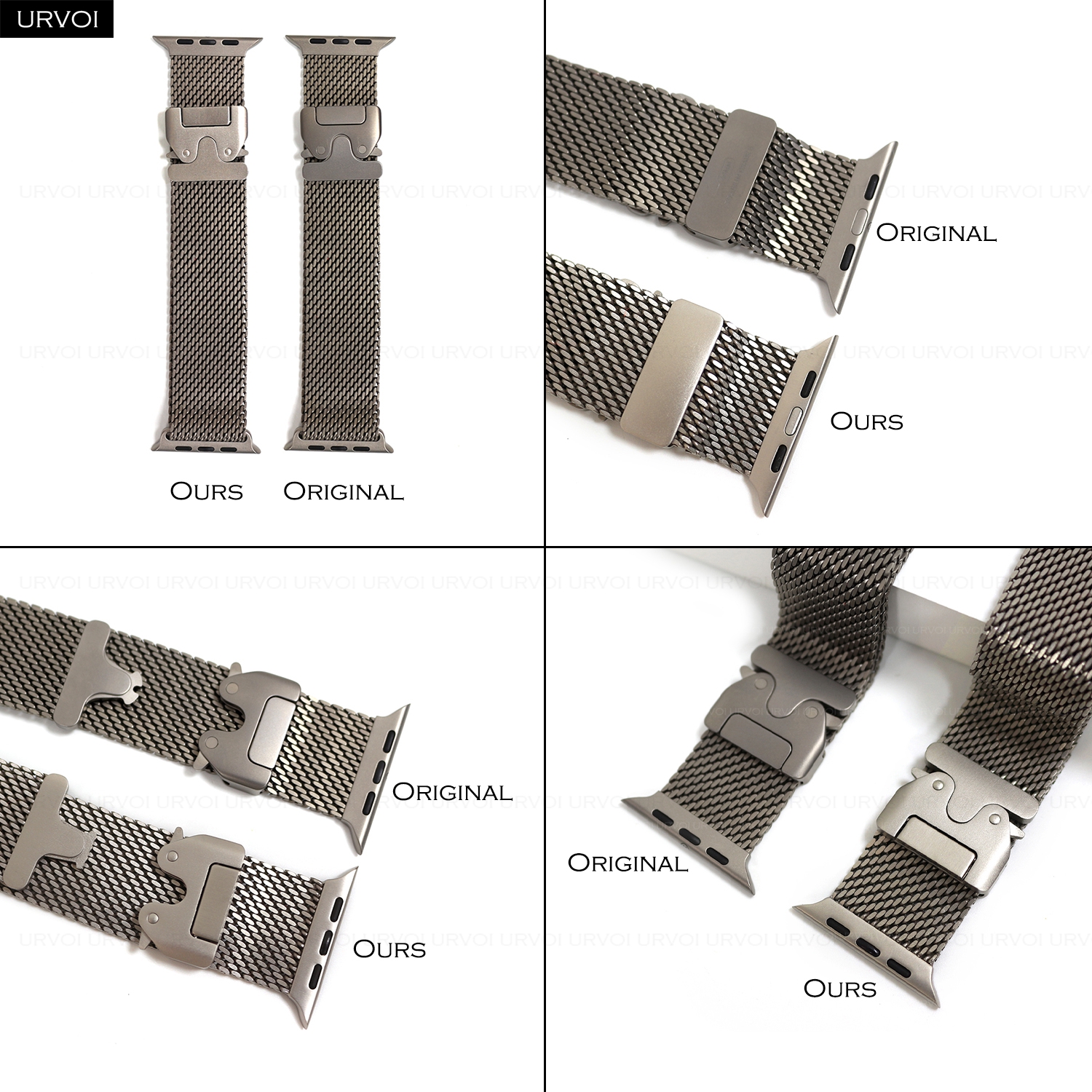 URVOI Titanium Milanese loop f - Mesh Coil Strip のレビューと価格